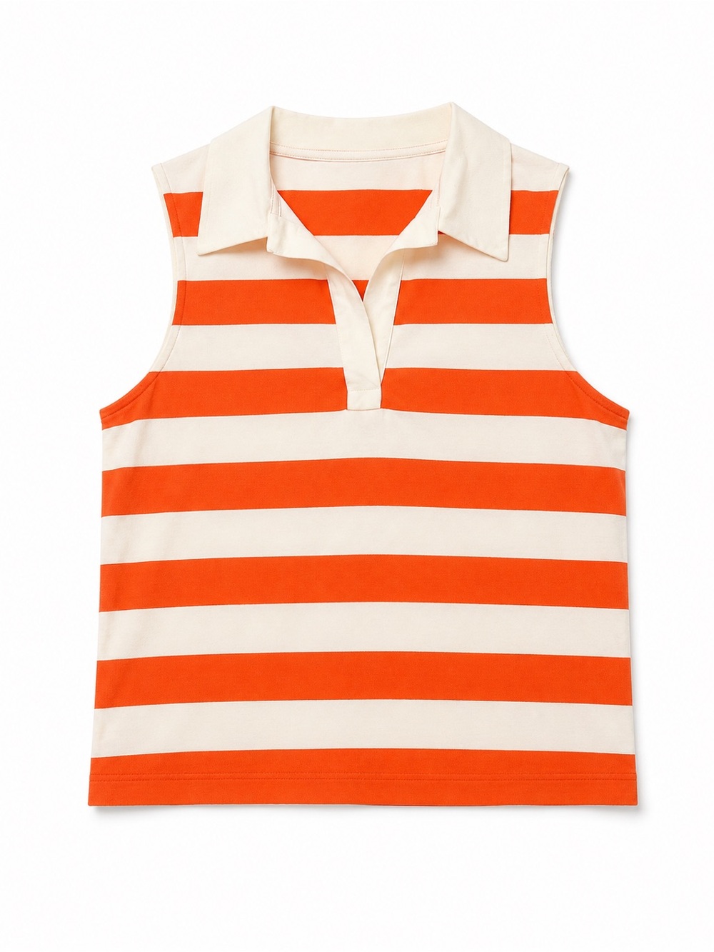 GAP • Rugby stripe blood orange mariner collared tank top